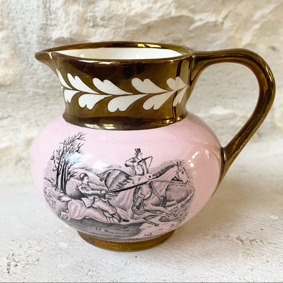 Vintage Grays Pottery Creamer Pink Gold England - Picture 5 of 8